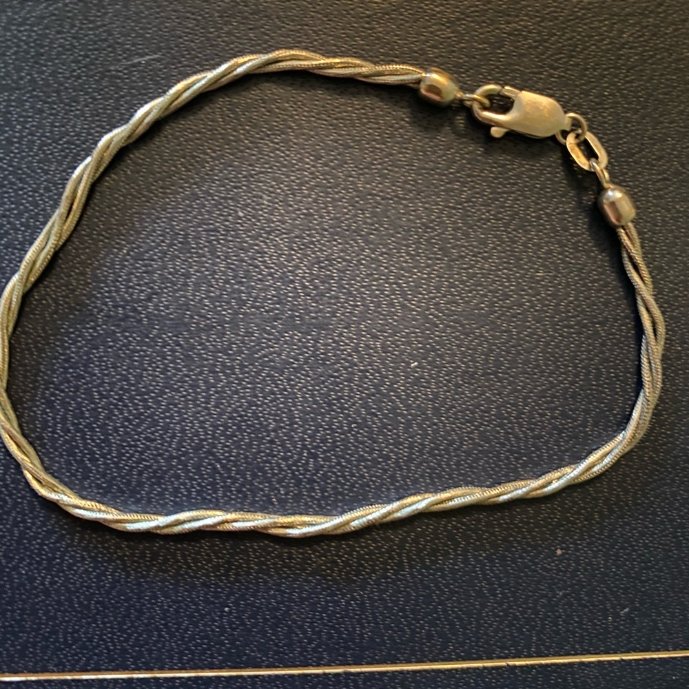 Bracelet-14 carat white gold rope